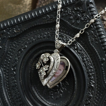 Heather Heart Silver Locket