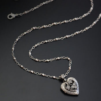 Heather Heart Silver Locket