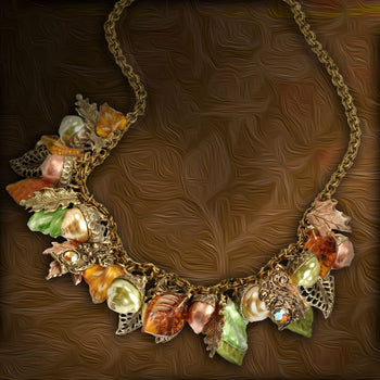 Squirrel's Harvest Charm Necklace N1613 - sweetromanceonlinejewelry