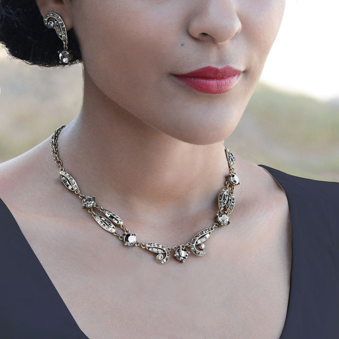 Art Deco Crystal Necklace and Earrings Set the Cafe Society N and E1616