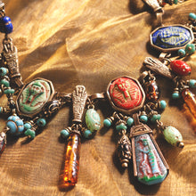Load image into Gallery viewer, Art Deco Egyptian Vintage Goddess Pharaoh Collar Necklace N305
