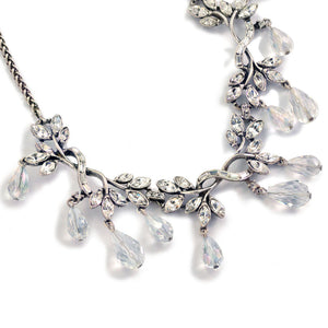 Silver Vintage Crystal Statement Necklace