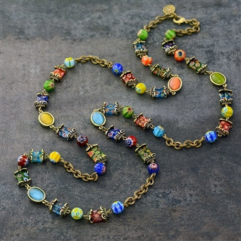 Millefiori Glass Candy Chain Necklace