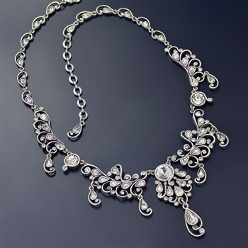 Gypsy Lace Crystal Wedding Collar Necklace