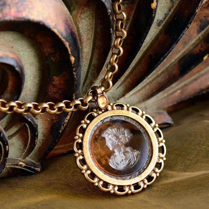 Intaglio Medallion Necklace N568-TO