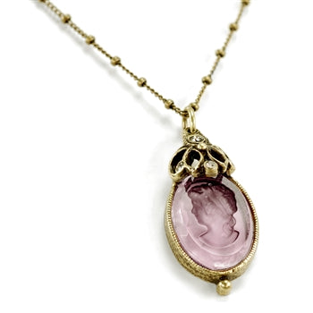 Artemis Intaglio Pendant Necklace N571 - sweetromanceonlinejewelry