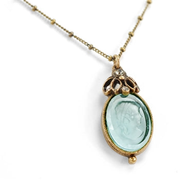 Artemis Intaglio Pendant Necklace N571 - sweetromanceonlinejewelry