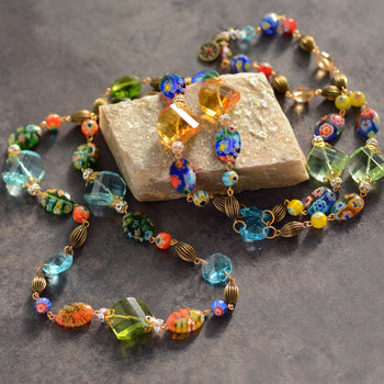 Candy Glass and Prism Necklace N586