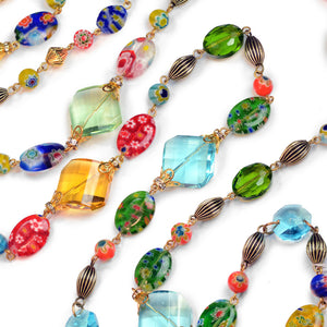 Candy Glass and Prism Necklace N586