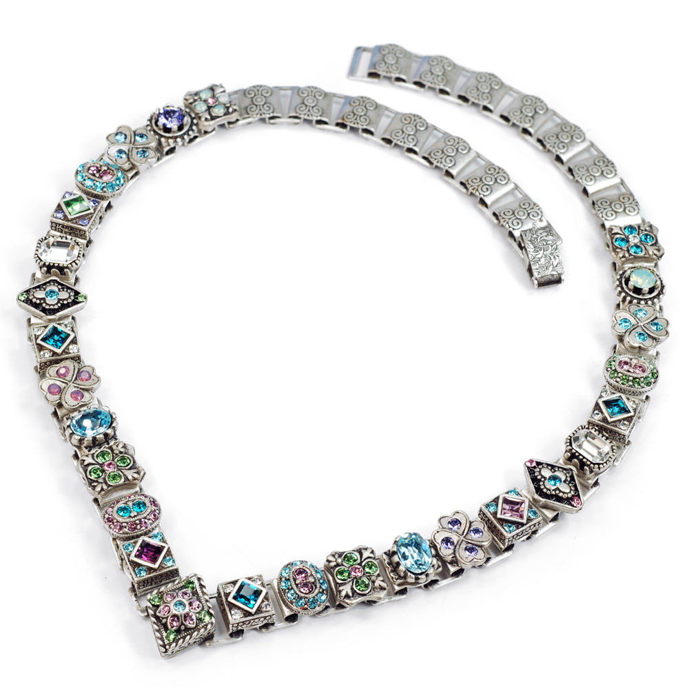 Pastel Crystal Vee Collar Necklace N636-ET
