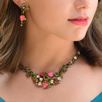 1940s Leaves of Glass Necklace N671