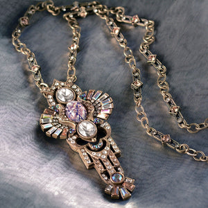 Art Deco Shell and Secret Mirror Vintage Necklace