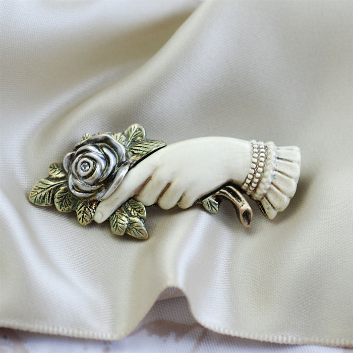 Victorian Rose Pin of Love and Friendship