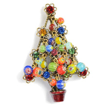 Load image into Gallery viewer, Millefiori Beads Tree Christmas Pin