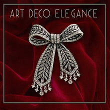 Load image into Gallery viewer, Art Deco Crystal Bow Brooch Pin P219