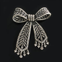 Load image into Gallery viewer, Art Deco Crystal Bow Brooch Pin P219