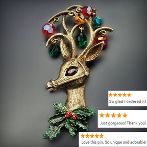 Mrs. Claus' Rudolf the Reindeer Pin