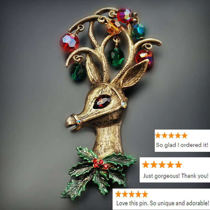 Retro Rudy Rudolf the Reindeer Pin