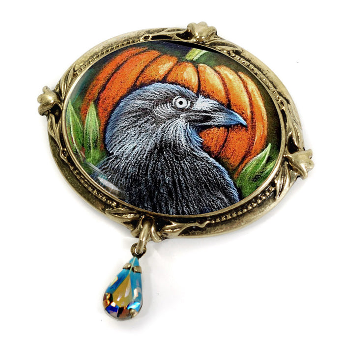 Raven Halloween Pin