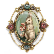 Load image into Gallery viewer, Bobbie the Hat Box Bunny Pin P330-BO