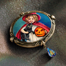Load image into Gallery viewer, Little Witch Retro Halloween Pin