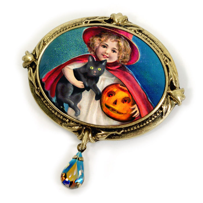 Little Witch Retro Halloween Pin