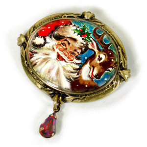 Santa & Rudolf Christmas Pin