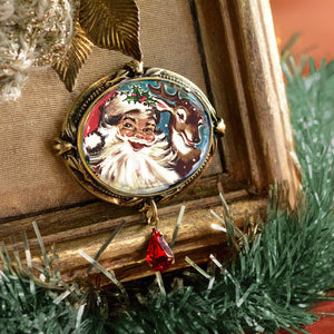 Santa & Rudolf Christmas Pin