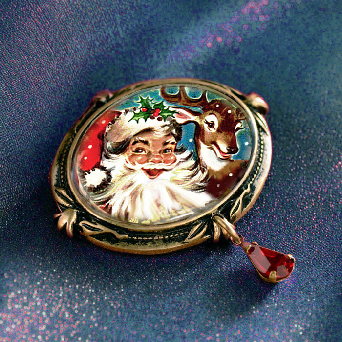 Santa & Rudolf Christmas Pin