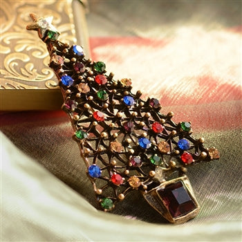 Jewel Tree Christmas Pin