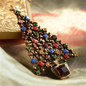 Jewel Tree Christmas Pin