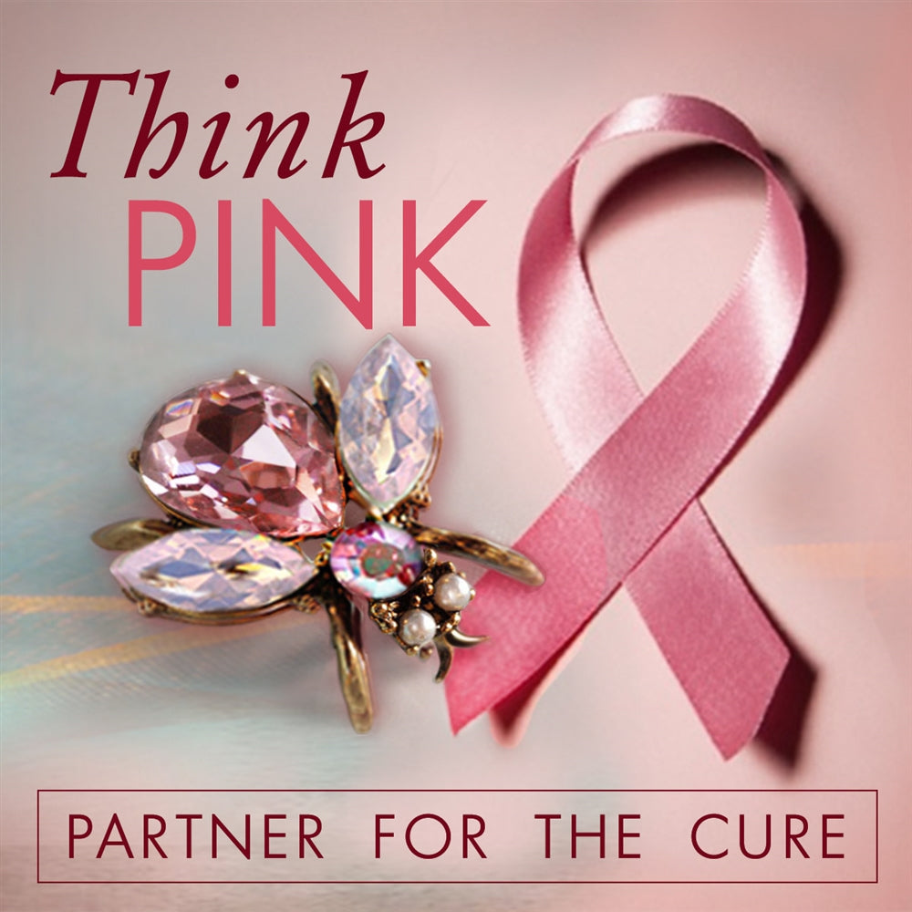 Think Pink Breast Cancer Awareness Bee Pin