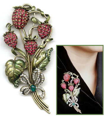 Sweet Strawberries Statement Brooch Pin P539