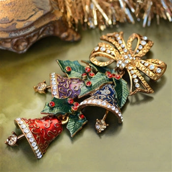 Enamel Christmas Bells Pin