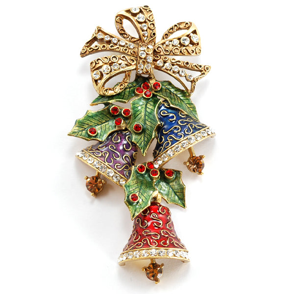 Enamel Christmas Bells Pin