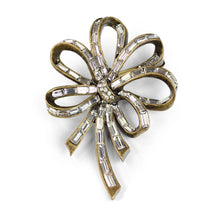 Load image into Gallery viewer, Art Deco Crystal Vintage Loop Bow Pin