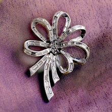 Load image into Gallery viewer, Art Deco Crystal Vintage Loop Bow Pin