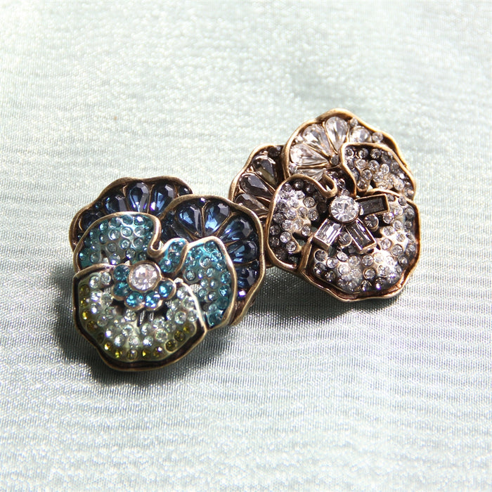 Pave Crystal Pansy Pins