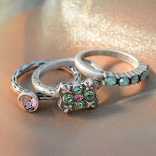 Load image into Gallery viewer, Set of 3 Serenity Silver Stacking Rings - Size 6