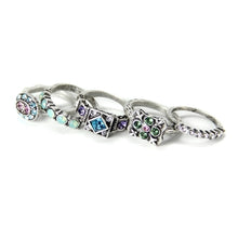 Load image into Gallery viewer, Set of 5 Italian Renaissance Stacking Rings