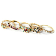 Load image into Gallery viewer, Set of 5 Italian Renaissance Stacking Rings