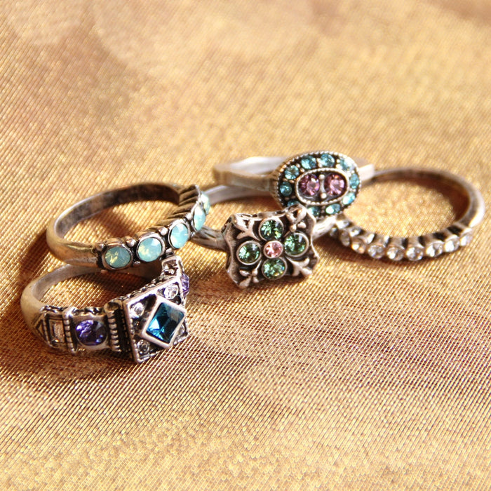 Set of 5 Italian Renaissance Stacking Rings