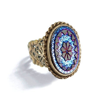 Iridescent Vintage Glass Ring