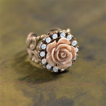 Ivory Carved Rose Ring