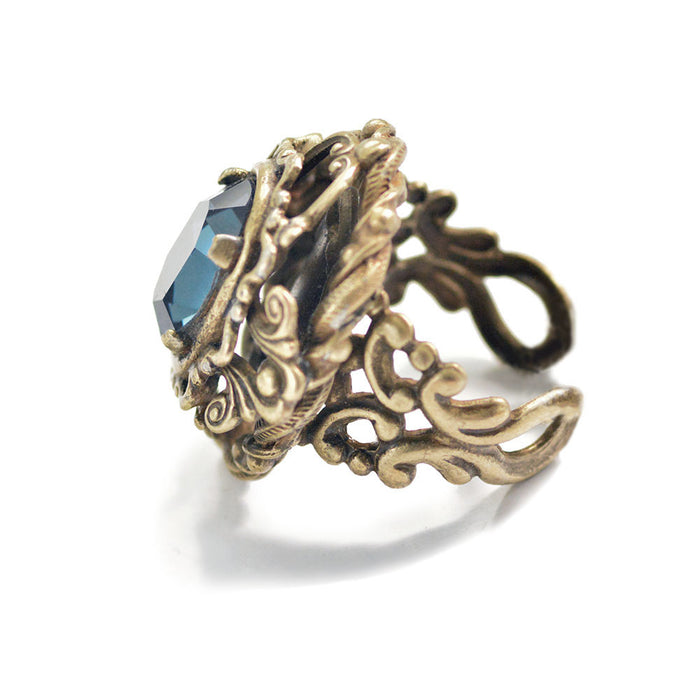 Vintage London Blue Stone Ring R543