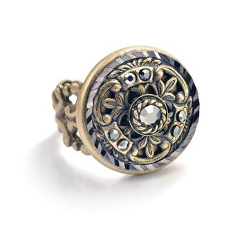 Window Medallion Ring R551 - sweetromanceonlinejewelry