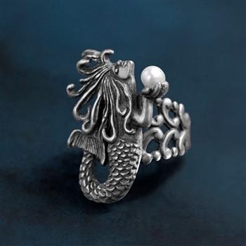 Mermaid Art Nouveau Ring R554 - sweetromanceonlinejewelry