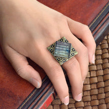 Load image into Gallery viewer, Square Glass Tile Ring R558