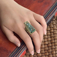 Load image into Gallery viewer, Blue Goddess Vintage Egyptian Ring R568