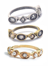Load image into Gallery viewer, Vintage Crystal &amp; Pearl Stacking Ring R600 - sweetromanceonlinejewelry